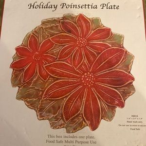 Holiday poinsettia plate
